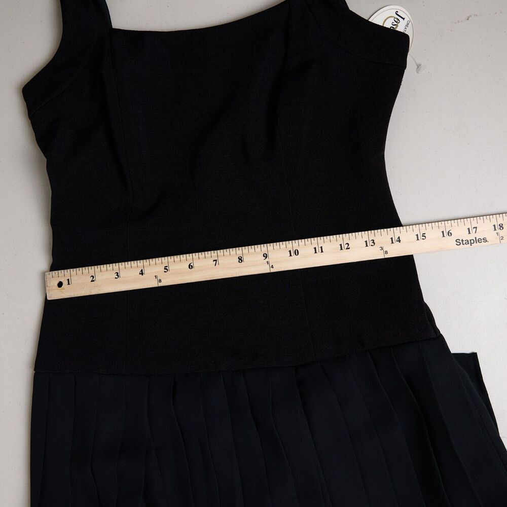 VTG Joseph Ribkoff Maxi Dress Sz 6 Black Fit & Flare Pleated Deadstock 90s Gala - Picture 8 of 16